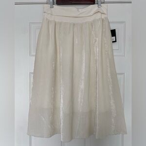 ATM Anthony Thomas Melillo Cream Velvet Full Skirt Size Large NWT